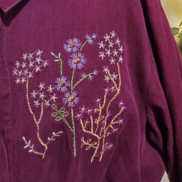 BonWorth Reworked Embroidered Corduroy Crop Top XL - Picture 7 of 8